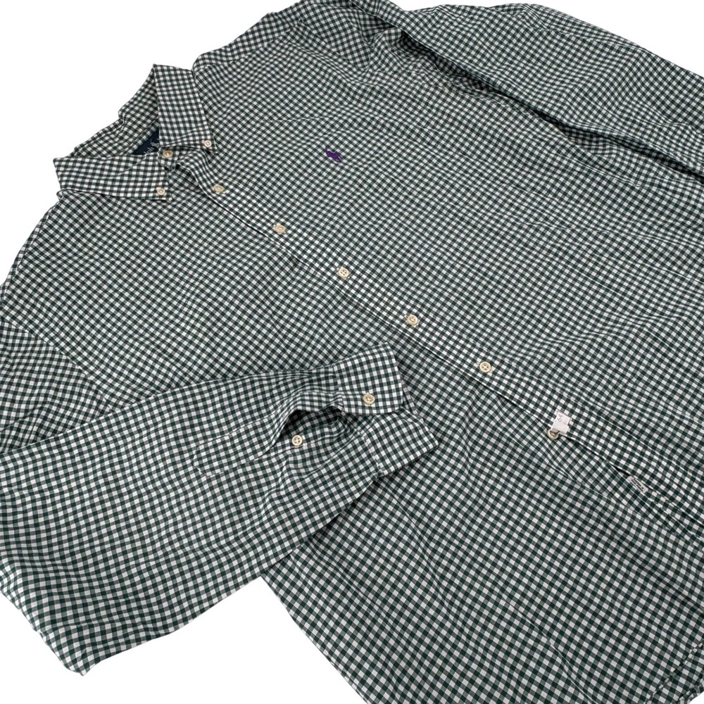 Ralph Lauren Gingham Button Down Shirt XXL Green‎ Mens
